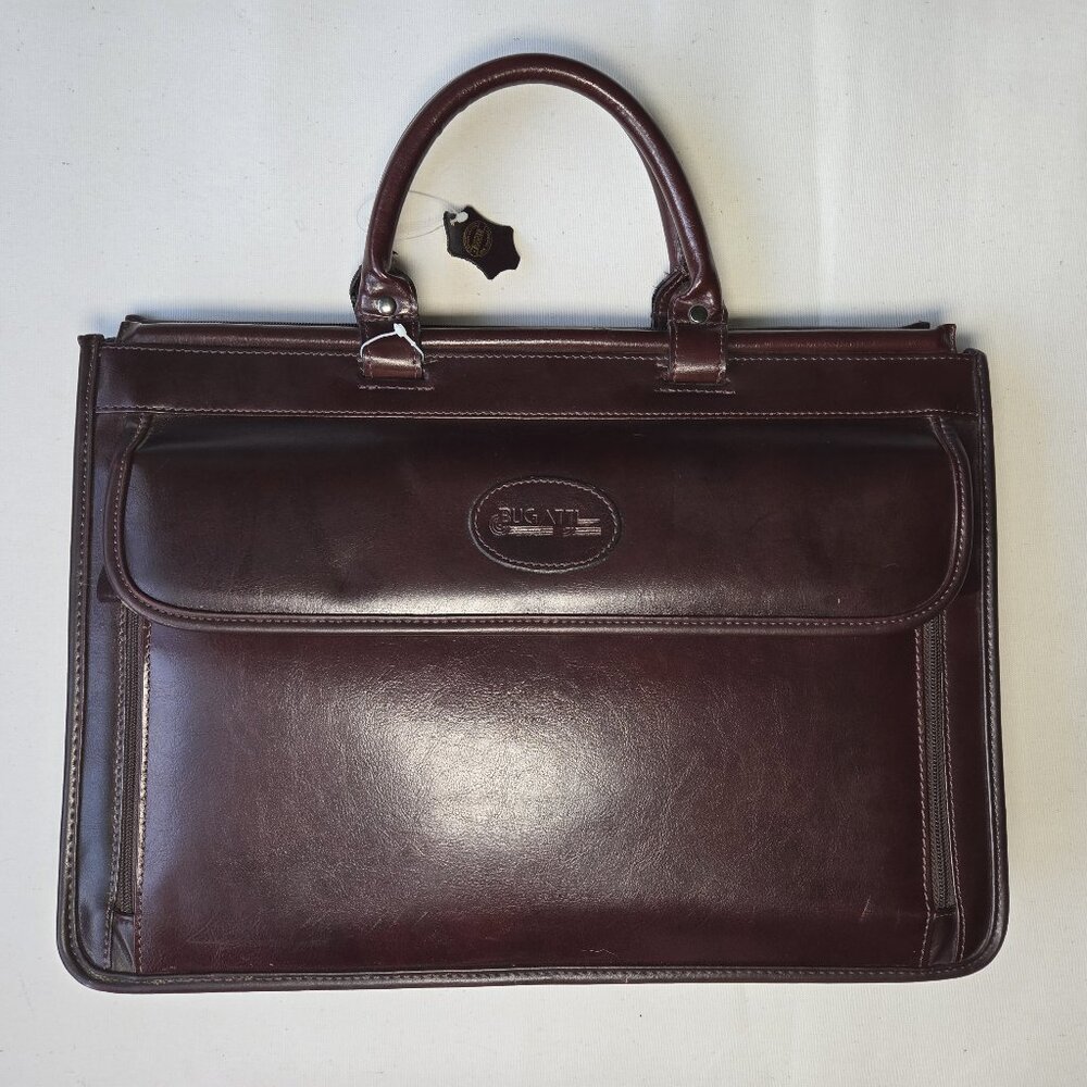 Bugatti Brown Leather Briefcase